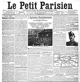 « L'agitation révolutionnaire. Les bagarres continuent », Le Petit Parisien, 22 avril 1906.