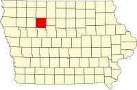 Locatie van Pocahontas County in Iowa