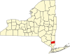 Map of New York highlighting Putnam County