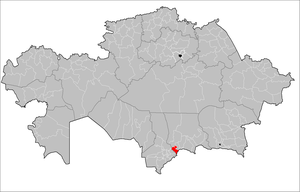 Location of Zhualy District in Kazakhstan