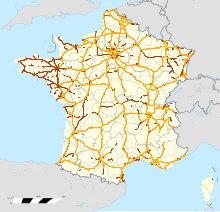 Grafik Frankreichs mit eingezeichneten Schnellstraßen.
