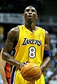 Image 3Kobe Bryant, Los Angeles Lakers shooting guard, stands ready to shoot a free throw during a pre-season game against the Golden State Warriors in October 2005