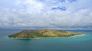 Aerial of Curieuse island