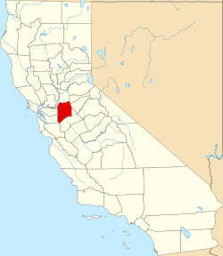 Karte von San Joaquin County innerhalb von Kalifornien