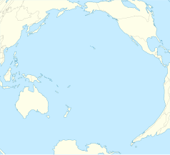 Mapa konturowa Oceanu Spokojnego, blisko centrum u góry znajduje się punkt z opisem „Wailea”