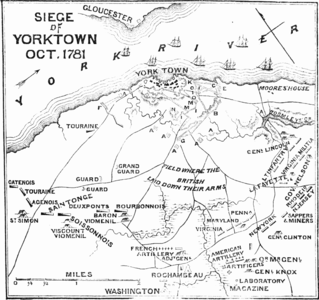 Mapa de la batalla de Yorktown