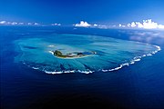 St. François Atoll from south, with St. François Island in the foreground