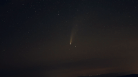 Midnight, July 18, 2020 – in a time-lapse taken from the Shenandoah National Park, Virginia, U.S. the view was rotating because the lens was on a tracking mount