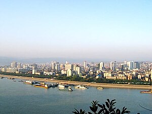 Yichang skyline at the Yangtze River