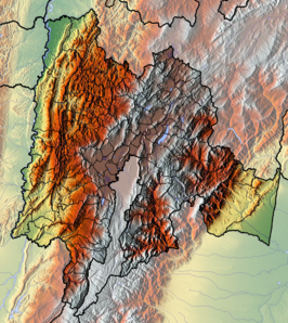 Topografische kaart van Cundinamarca