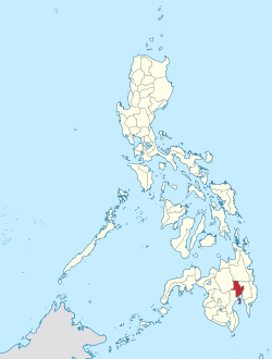 Mapa de Filipinas con Davao del Norte resaltado