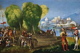 Aeneas and Achates on the Libyan Coast by Giovanni Battista Luteri Dossi (circa 1520)