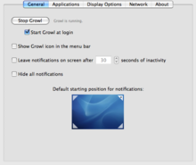 Description de l'image Growl Preferences.png.