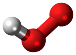 Ball-and-stick model of the hydroperoxyl radical