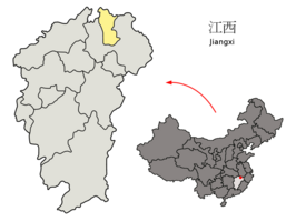 Kaart van Jingdezhen