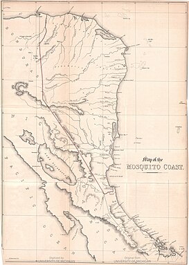 Mapa histórico del Reino de la Mosquitia.