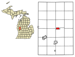 Location of White Cloud, Michigan