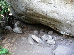 Sheltered area underneath Hospital Rock