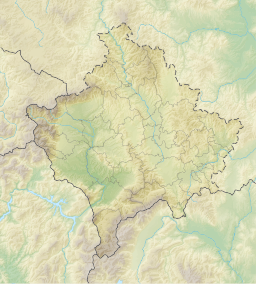 Location of Zemra Lake in Kosovo.