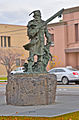 Sculpture of Snake River Fur Trapper by Roy Reynolds on the bank of the Snake River (along the River Walk) in Idaho Falls