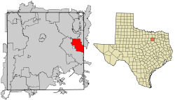 Location within Dallas County and the state of Texas