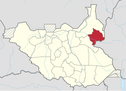 Location of Latjor in South Sudan