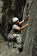 Conducting training at Castle Rock near Leavenworth, Washington to maintain basic mountaineering skills.