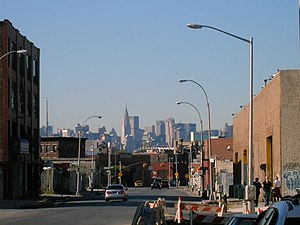 Knickerbocker Avenue looking north at Thames Street