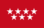 Flag of the Community of Madrid (white 5-pointed stars)