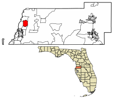 Location of Bayonet Point in Pasco County, Florida.