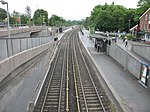 The tracks and platforms at Smestad station, the line's first terminus, in 2007