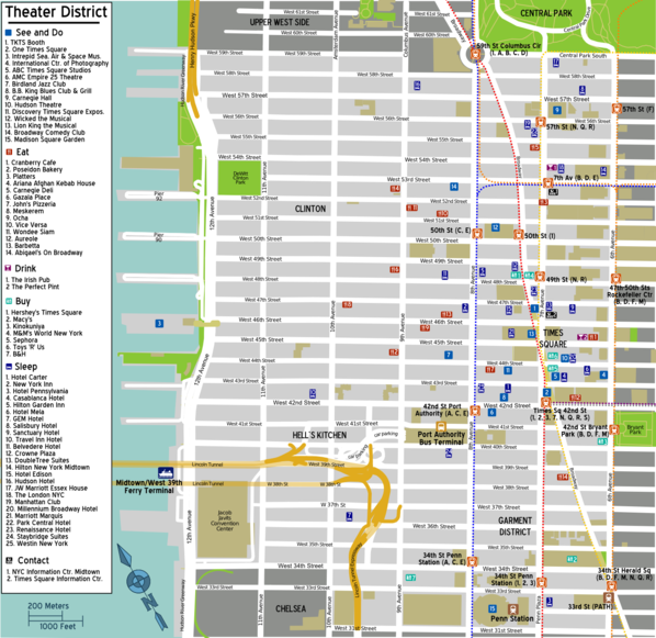 Map of Manhattan/Theater District