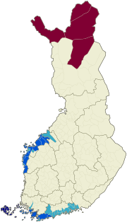Thumbnail for List of municipalities of Finland in which Finnish is not the sole official language