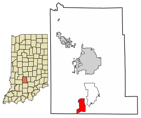 Location in Monroe County, Indiana