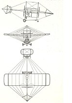Planul cu cele trei vederi ale avionului Vlaicu II