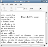 Část souboru formátu DVI interpretována prohlížečem Evince