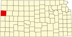 map of Kansas highlighting Wallace County