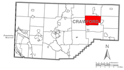 Location of Athens Township in Crawford County