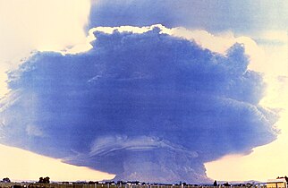 May 18, 1980 eruption was taken from 35 miles (60 km) west in Toledo, Washington.