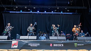 The Hu performing in 2019. L–R: Temka, Gala, Jaya, Enkush