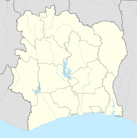Poloha mesta na mape Pobrežia Slonoviny