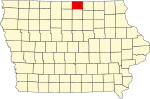 State map highlighting Worth County