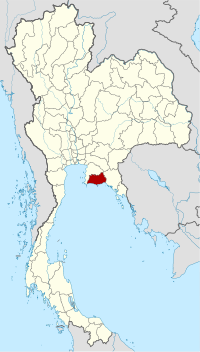 Rayong'un Tayland'daki konumu