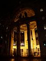 The entrance to Bush House at Night