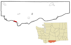 Location of Lyle in Klickitat County, Washington