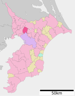 Location of Yachiyo in Chiba Prefecture