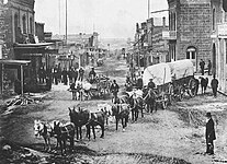 Last Chance Gulch, looking north from what is now Anchor Park — 1870s