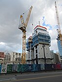 Elevator shafts of the 14 story block