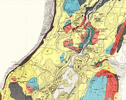 Geologic map of the Metaline area, and Metaline Mine location