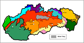 Poloha Nízkych Tatier v rámci Slovenska